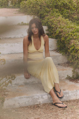 FALDA MIDI PLUMETI / Amarillo claro - Zara фото 3