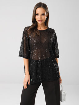 Блузка с пайетками - Stilla фото 2