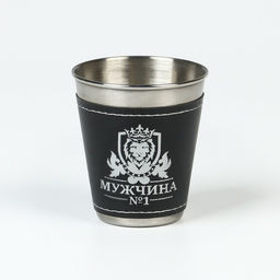 Стопки в чехле Мужчина №1: нержавеющая сталь, набор 3 шт. ? 70 мл