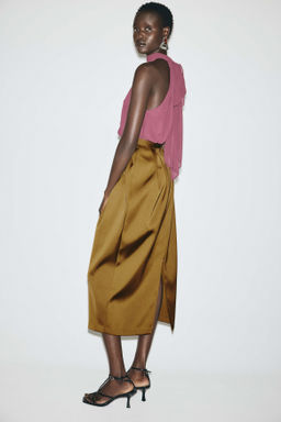 Falda tulip?n de sat?n - H&m фото 3