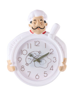 Часы настенные интерьерные «Шеф», для кухни, бесшумные, плавный ход, 29.5×23 см, d=16.5 см, белые