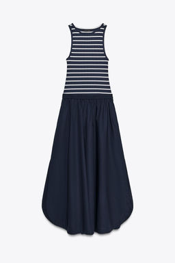 CONTRAST POPLIN MIDI DRESS - Zara фото 6