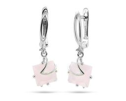Серьги из серебра розовый кварц, МЦВ008