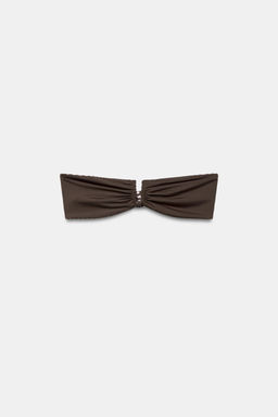 TOP BIKINI BANDEAU REVERSIBLE ESTAMPADO / Marr?n - Zara фото 9