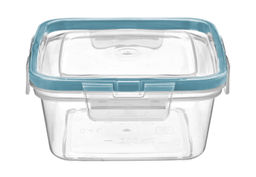 Цена за 2 шт. Контейнер для продуктов герметичный квадратный 0,4л с защелками (бесцветный) 221103218/02