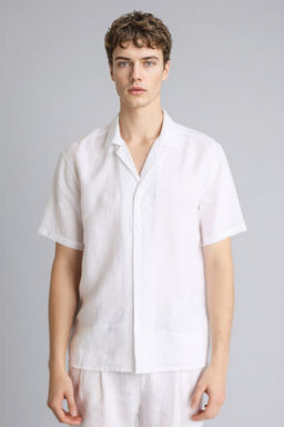 %100 Keten Regular F_t Polo Yaka Keten G_mlek - Defacto фото 3