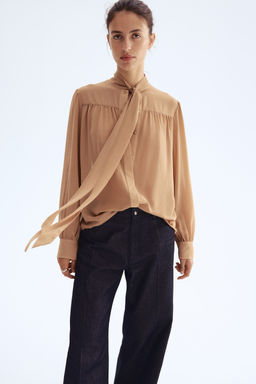 Blusa de gasa con lazada - H&m фото 3
