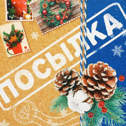 Цена за 2 шт. Коробка подарочная новогодняя складная «Посылка», 16 х 23 х 7.5 см, Новый год