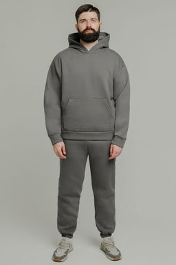 Арт. 69101 Костюм с брюками мужской с начесом  50-56 (4 шт) Цвет:серый
