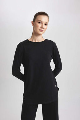 DeFactoFit Длинная футболка с круглым вырезом и длинными рукавами для спортсменов  фото 6