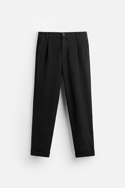 TEXTURED PLEATED TROUSERS - Zara фото 6