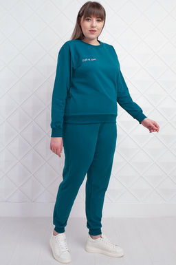 Арт. 2360 Костюм с брюками женский 50-58 (5 шт) Цвет:верх- изумруд, низ- изумруд - Калинка фото 9