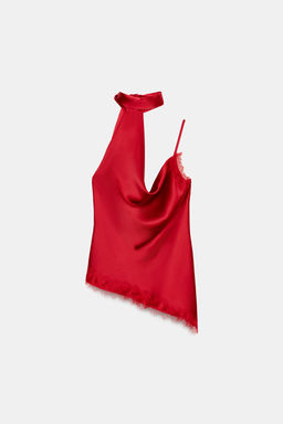 COMBINED LACE-TRIMMED TOP - Zara фото 5