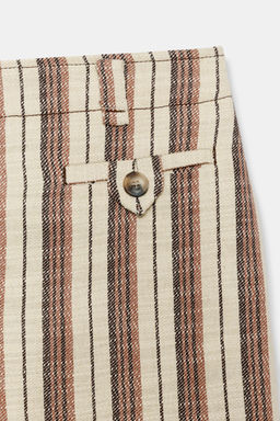 PANTAL?N RECTO RAYAS / Beige-marro