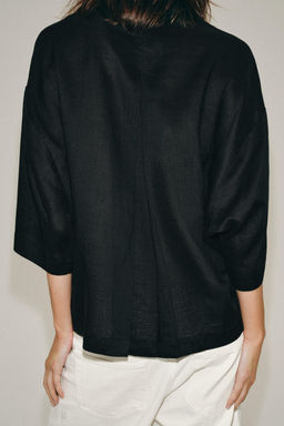 CAMISA FLUIDA OVERSIZE ZW COLLECTION / Negro