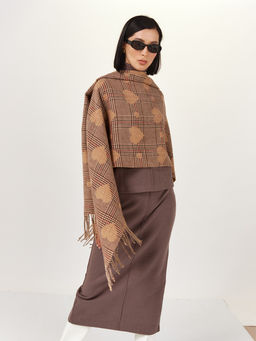 в составе ШЕРСТЬ и кашемир Большой, мягкий, теплый двусторонний палантин. - Tantino фото 7