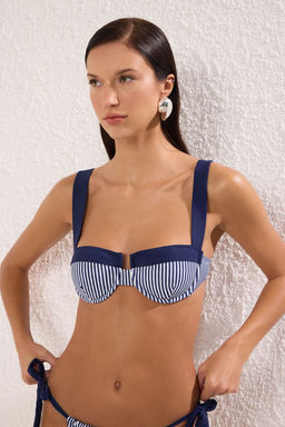 Cizgili Serit Detayl? Balkonet C?kar?labilir Pedli Bikini Ustu TBESS25BU00064 - Trendyolmilla фото 3