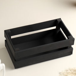 Кашпо деревянное 24.513.59 см Двушка Лайт, двухреечное, чёрный Дарим Красиво  фото 4