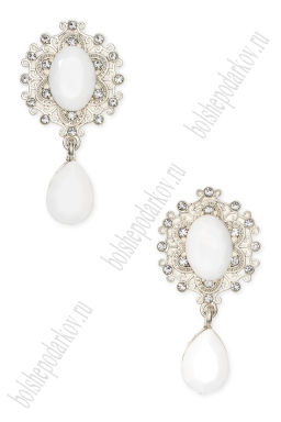 Серединка ювелирная с подвеской (2 шт) SF-4482, светлое золото/белый