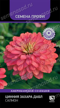 Цинния Захара Дабл Салмон (Семена Профи) (ЦВ) ("1) 5 шт