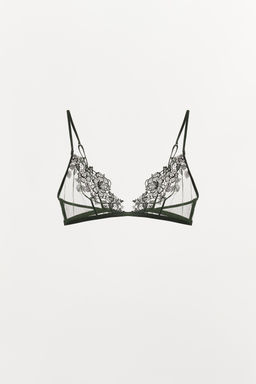 LACE MESH TRIANGLE BRA - Zara фото 2