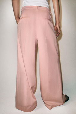 PANTAL?N WIDE LEG PLIEGUES ZW COLLECTION / Rosa pastel - Zara фото 3