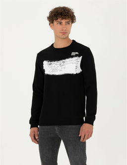 Siyah Regular Fit Sweatshirt - Pierre cardin фото 3