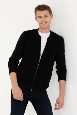 Мужской черный базовый трикотажный кардиган - U.s. polo assn фото 3