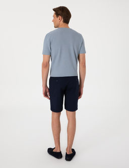 Lacivert Slim Fit Beli Lastikli Ba_c_kl_ Dokuma _ort