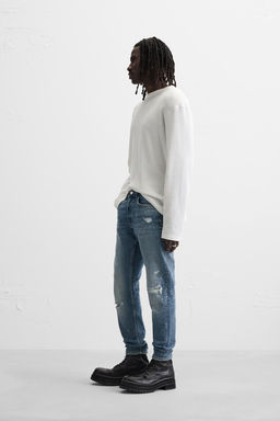 RIPPED SKINNY JEANS WITH PAINT SPLATTER - Zara фото 21