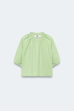 2-14 A?OS/ BLUSA CUADRO VICHY LIMITED EDITION / Verde claro - Zara фото 5