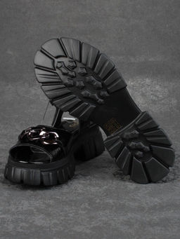 08-PEY144-5 BLACK Босоножки женские (натуральная кожа)