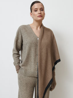 Шарф из кашемира 09092 капучино/антрацит