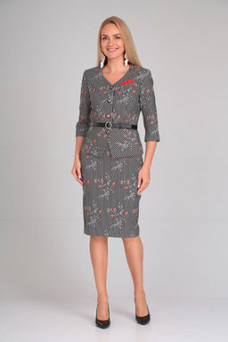 Костюм Gamma & Gracia 197 черный белая полоска красные цветы  фото 2