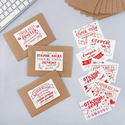 Набор конвертов с наклейками Открой, когда... (Парочка), 10шт., 16 х 11,5 см