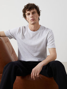 Bisiklet Yaka K?sa Kollu Erkek Dokulu Ti??rt