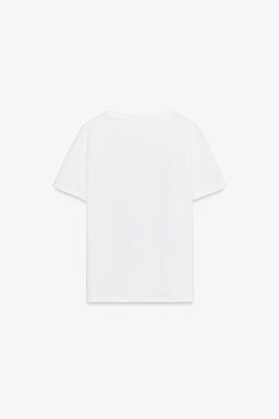 T-SHIRT WITH METALLIC PRINT - Zara фото 14