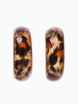 Серьги кольца QF «Леопард», d=4.5