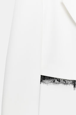 BLAZER COMBINADA ENCAJE HOMBRERAS / Blanco roto - Zara фото 9