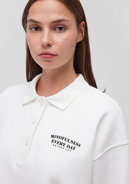 Beyaz Polo Tisort - Mavi фото 6