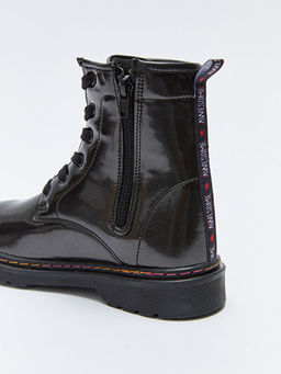 Deri G?r?n?ml? Ba?c?k ve Fermuarl? K?z ?ocuk Bot - Waikiki фото 3