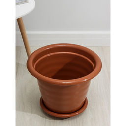 Горшок для цветов с поддоном «Виола», 16 л, пластиковый, коричневый