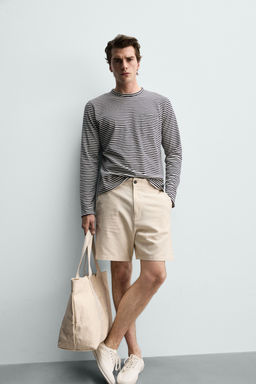 BERMUDA REGULAR FIT ESTRUCTURA / Beige claro - Zara фото 6