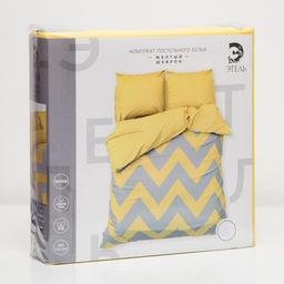 Постельное бельё Этель 2 сп Жёлтый Шеврон 175х215, 200х220, 70х70-2 шт  фото 4