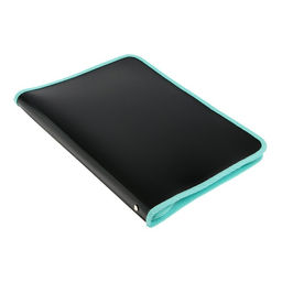 Папка пластиковая А4, 325 х 230 х 25 мм, молния вокруг, Calligrata Офис, ПМ-А4-11, 0.5 мм, цветная, текстура песок, Black чёрная/мятная  фото 2