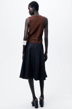 KNIT WAISTCOAT TOP WITH BACK TAB - Zara фото 10