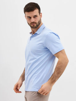 Джемпер мужской с воротником поло короткий рукав GREG G144-KO1246T-SAS5120 (св.голубой)