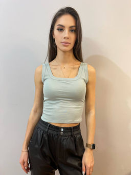 K10985 Кроп-топ с чашками Пуш-ап МЯТНЫЙ