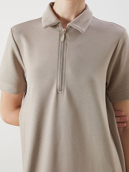 Polo Yaka Midi Elbise