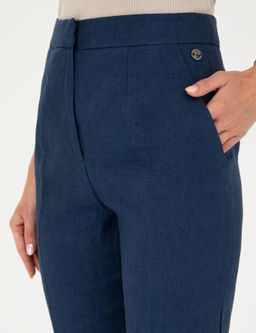 Lacivert Carrot Fit Keten Pantolon - Pierre cardin фото 5